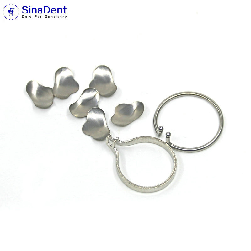 Dental 100Pcs Full Kit Dental Matrix Sectional Contoured Matrices +40 Pcs Silicone Add-On Wedges for Dentistry