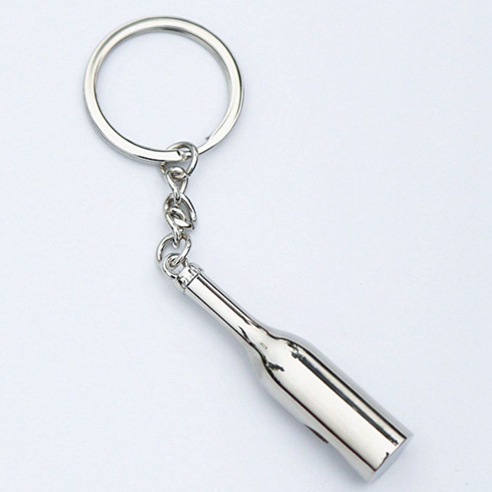 New 1 pcs Unique Mini Wine Bottle Shaped Keyring Bottle Openers Travel Outdoor Hiking Camping Zinc Alloy Beer Bottle Opener