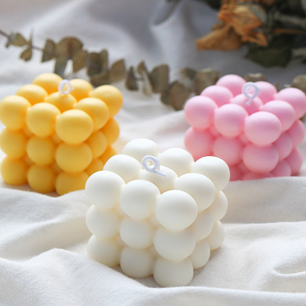 3D Silicone DIY Candles Mould Soy Wax Candles Mold Aromatherapy Plaster Candle Wax Soap Mold Hand-Made Candle Wicks Metal Holder