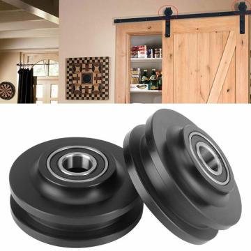 Black Sliding Barn Door Pulley Wheel Roller Pulley Cabinet Window Accessories Hardware For Closet U9N6