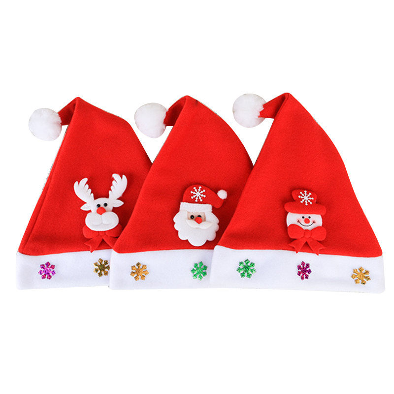 1PC 2020 Christmas Hats Adults Kids Costume Santa Claus Snowman Reindeer Festival Party Hat Ornament For Children New Year Gifts