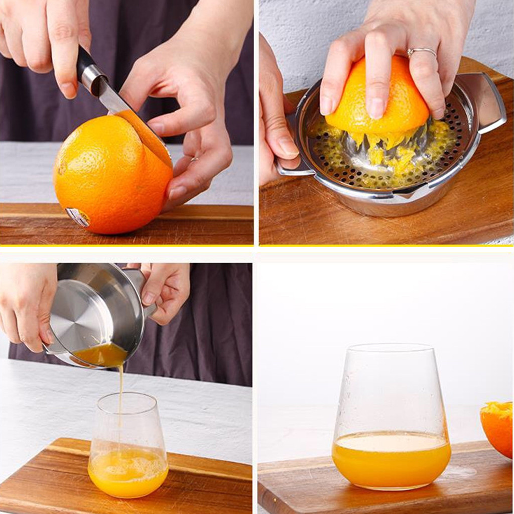 Stainless Steel Lemon Orange Squeezer Juicer Hand Manual Press Kitchen Home Appliances Lemon Orange Tangerine Juice Squeezer