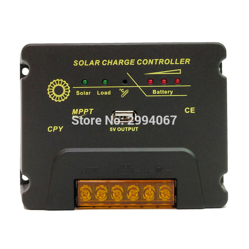 MPPT 20A 10A Solar Charger Controller 12V/24V Battery Panel Regulators Charger With USB 5V Output Max PV Input Voltage 50V DC
