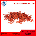5PCS/lot Silicone rubber oring red VMQ CS 2.65mm ID11.8/12.5/13.2/14/15/17/18/19/20mm O Ring Gasket Silicone O-ring waterproof