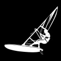 17.5cm*15.8cm Windsurfing Water Extreme Sports Car Styling Stickers Black/Silver S3-6200