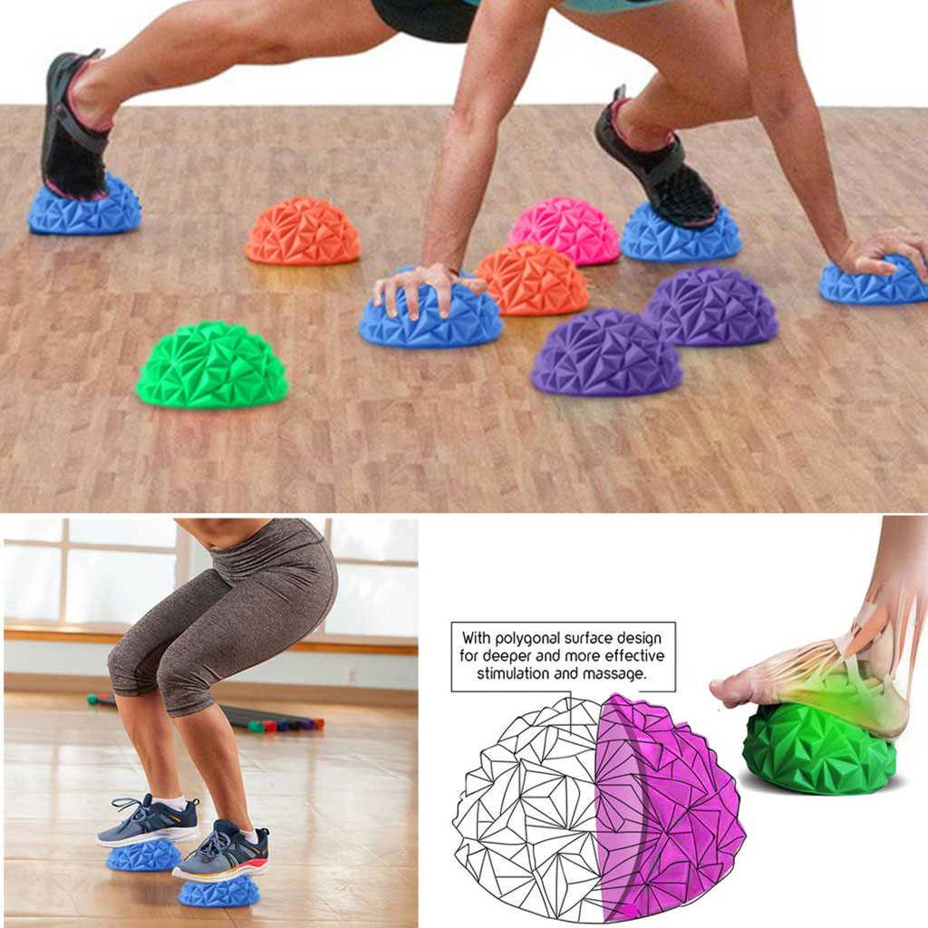 Semicircle Massager Spiky Massage Ball PVC Foot Trigger Point Stress Relief Yoga Massager Ball Foot Trigger Point Stress Relief