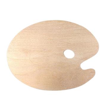 Oval Shaped Wooden Palette with Comfortable Thumb Hole for Acrylic Watercolor and Oil Paints Painting Supplies