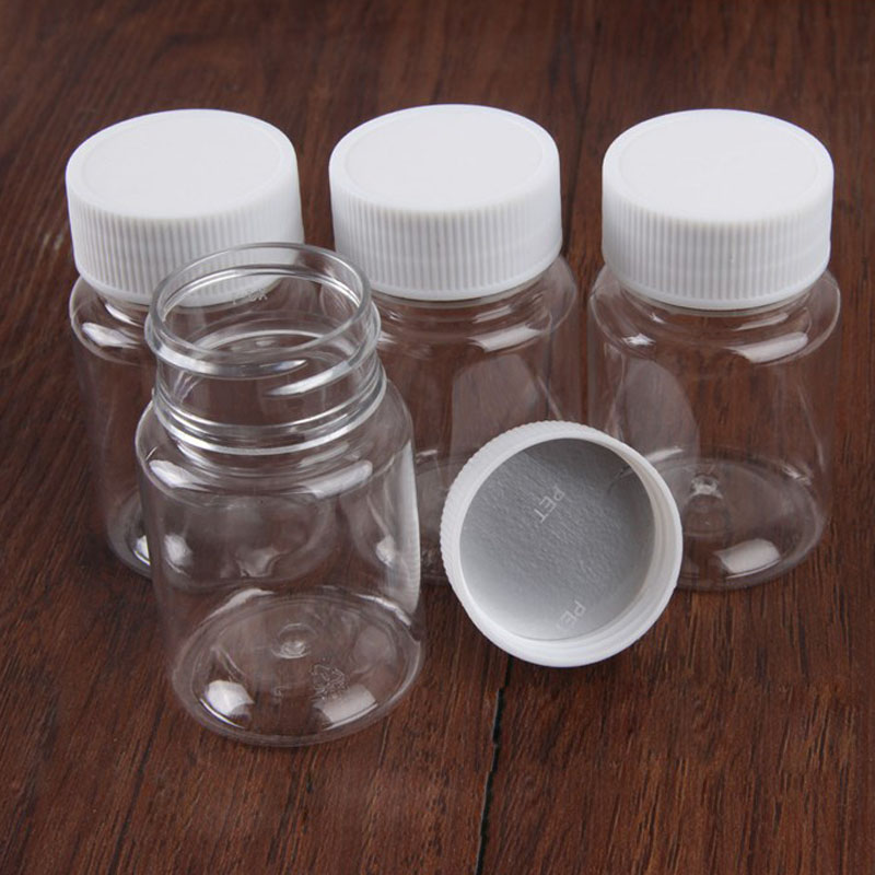 30PCS 15ml/20ml/30ml/100ml Plastic PET Clear Empty Seal Bottles Solid Powder Medicine Pill Vial Container Reagent Packing Bottle