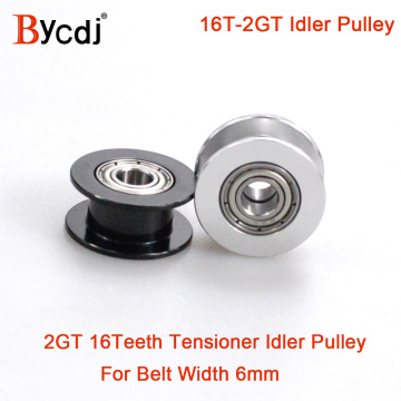 1pcs 2GT 16 Teeth synchronous Idler Pulley Bore 3mm with Bearing for Width 6MM GT2 Timing belt Passive Wheel 16teeth pitch 2mm