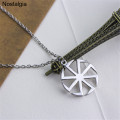 Nostalgia Slavic Kolovrat Pendant Wheel Amulet Pagan Wicca Jewelry Necklace Russian Talisman