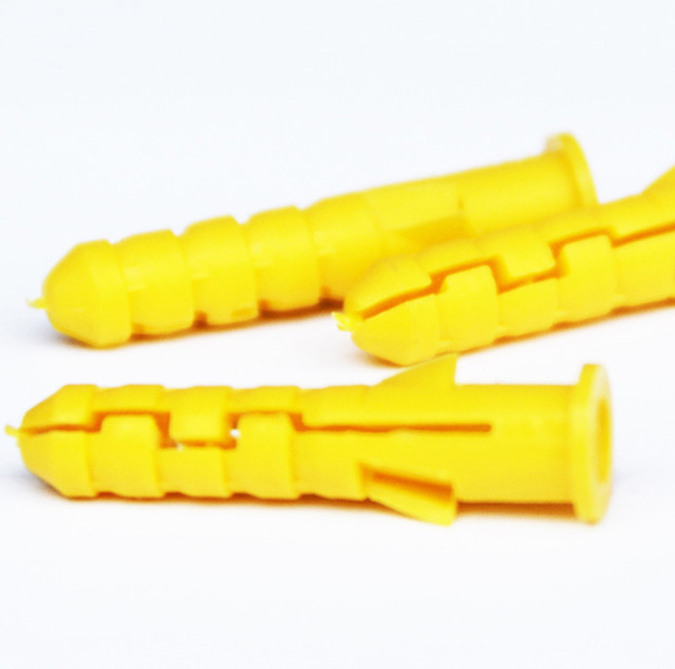 Ribbed Plastic Anchor Wall Plastic Expansion Pipe Tube Wall Plugs Drywall Screw High Quality Wholesale 200pcs 8x40mm