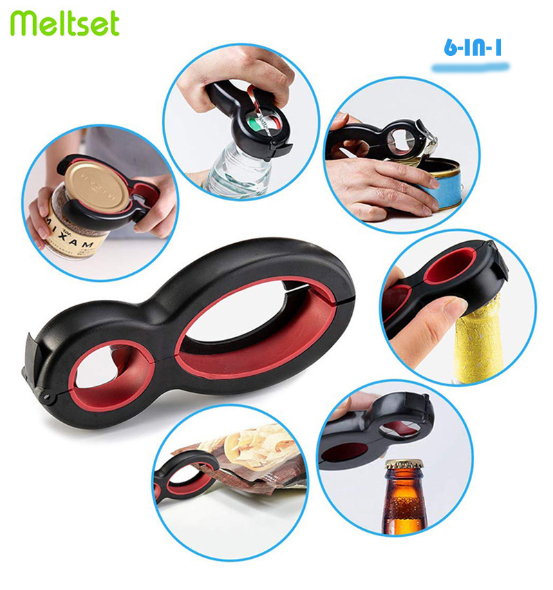 6 in 1 Beer Can Opener Multifunction Botter Openers All In One Bottle Claw For Wine/lid/Twist Off Jar Opener Kitchen Gadgets