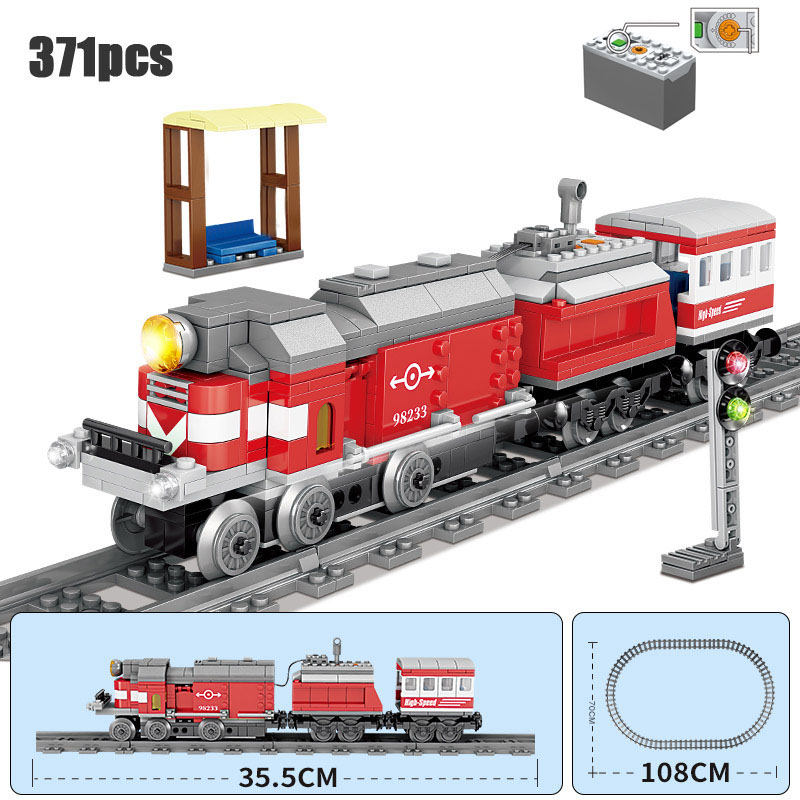 Technic Battery Powered Electric Classic City Steam Locomotive Train Rail Building Blocks Bricks Toys For Children Gifts