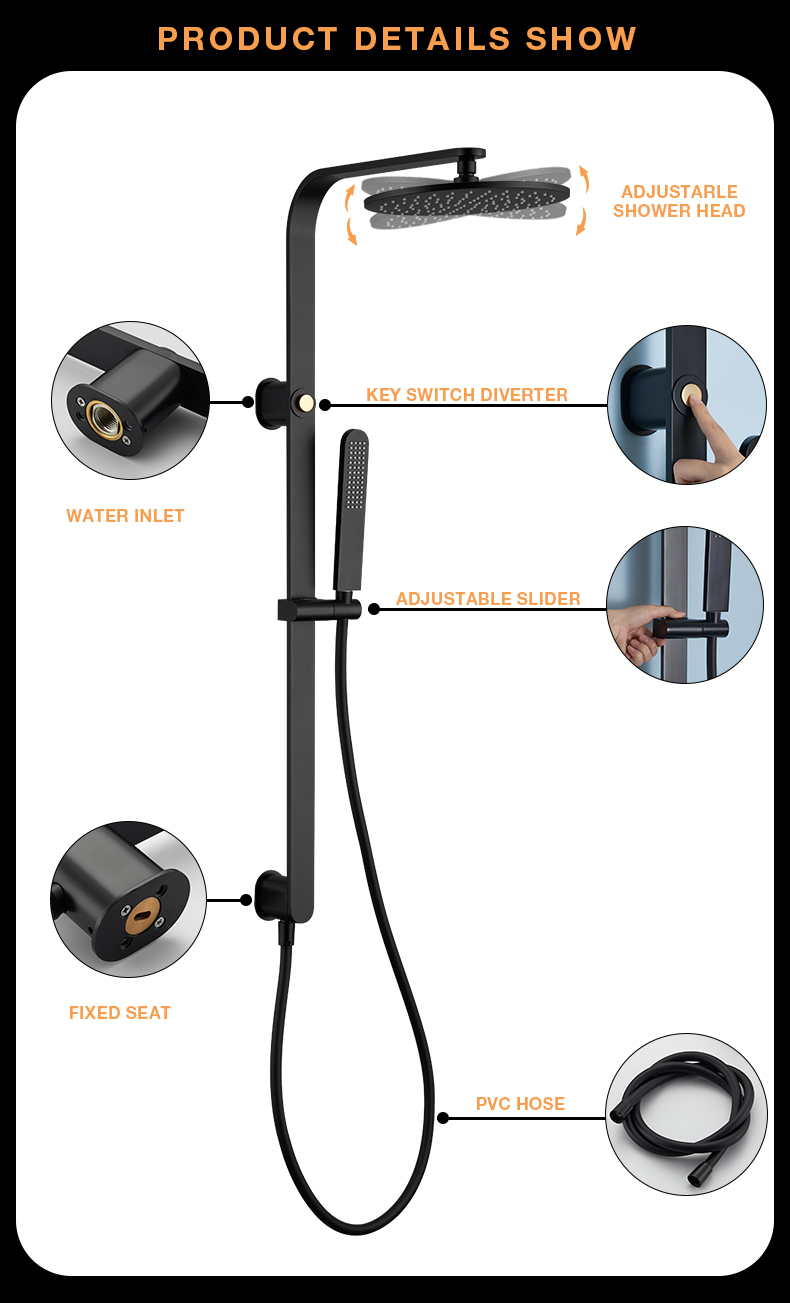 Matte Black Complete Shower System