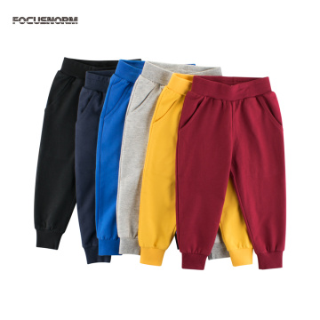 FOCUSNORM Autumn Infant Baby Boys Pants Solid Causal Elastic High Waist Long Sport Trousers Pants Outfits 2-8Y