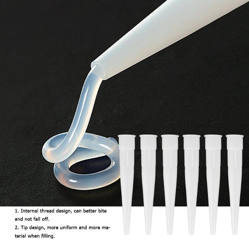 6pcs 105mm 15mm Inner Caulking Gun Nozzle Plastic Glass Glue Nozzle Tip Structural Glue Mouthes