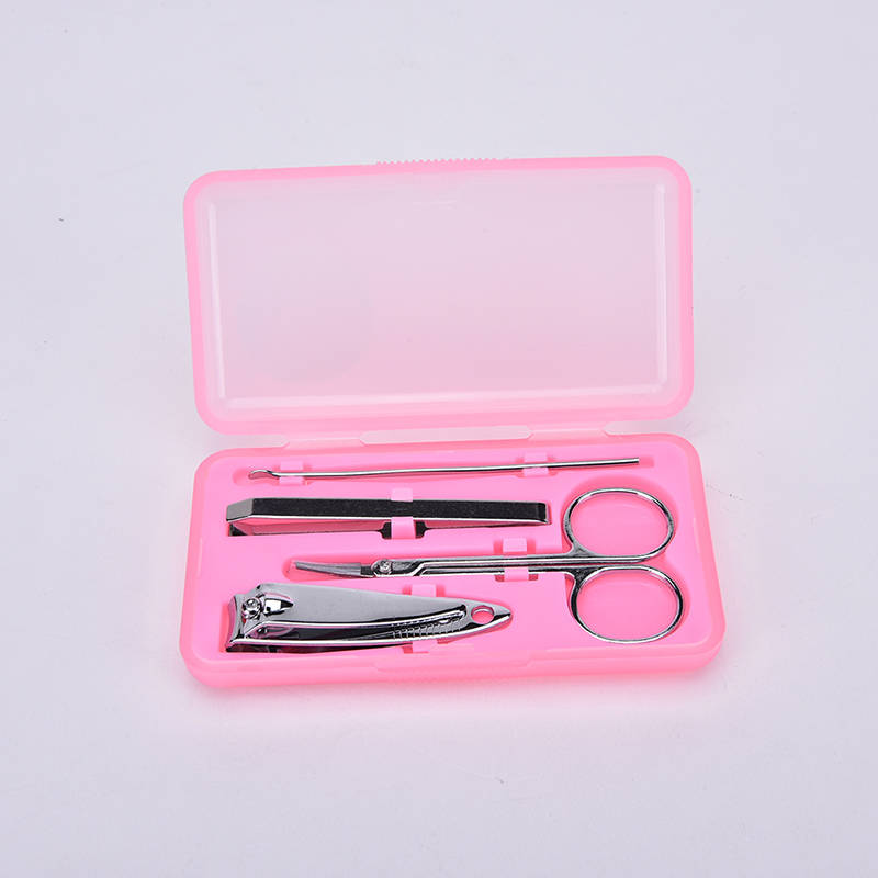 4Pcs/set Nail Clipper Set Pedicure & Manicure Stainless Steel Nail Scissors Sickle Ear Spoon Beauty Nail Tools