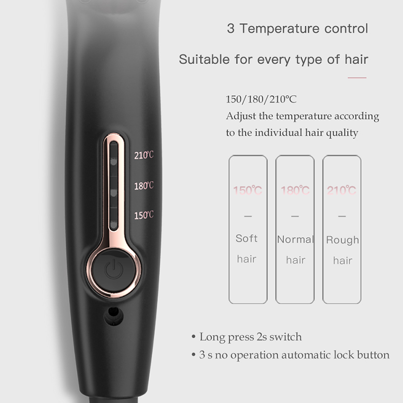 PRITECH Portable Ceramic Hair Straightener Massage Electric Hair Brush Comb Heat Flat Iron Anti -Static Straightening Brush