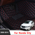 Car Floor Mats For Honda City 2014 2013 2012 2011 2010 2009 2008 Custom Auto Styling Decoration Leather Carpets Accessories Rugs