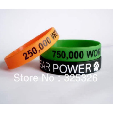 Amazing Custom hip hop Logo Silicone Wristband With Good Quality 50pcs/lot promotion business gift hand Bracelets, Bangles