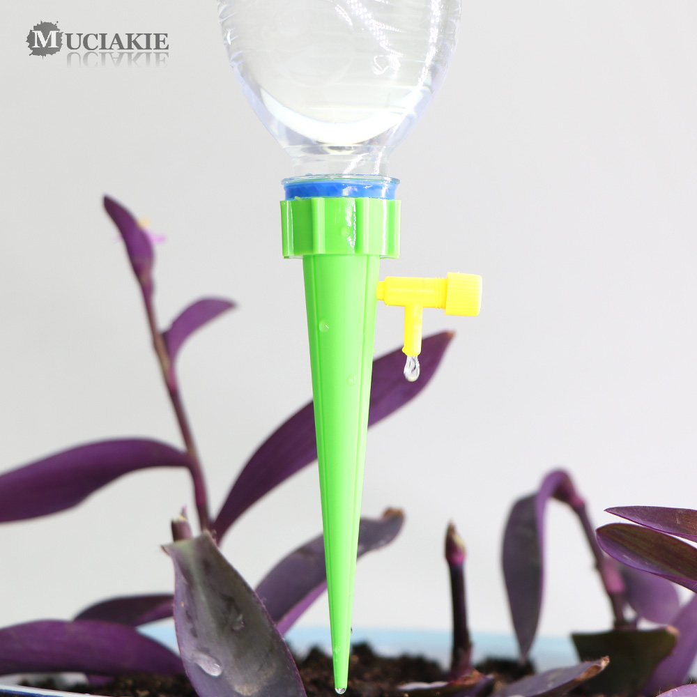 MUCIAKIE 1PC Adjustable Dripper on Stake Automatic Drop Watering Irrigation Device Spike for Home Bonsai Plants Garden Succulent