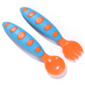 Baby Feeding Spoons Fork Set BPA Free PP Utensils Dot Baby tableware Set 6 Months