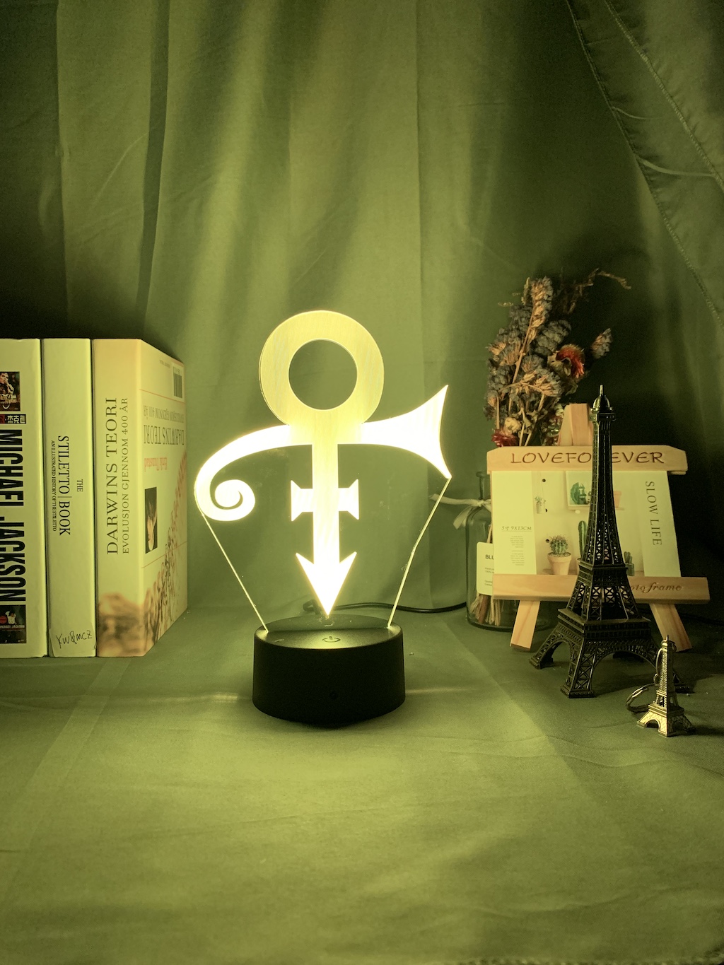 Acrylic Led Night Light Prince Symbol Logo Nightlight for Office Room Decoration Touch Sensor Color Changing Table Usb Lamp