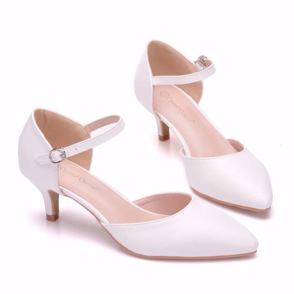 Crystal Queen Women Sandals Summer High Heels Sandal white Heels Sandals Party Pumps Mary Janes Leisure Ladies Shoes Plus Size42