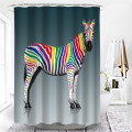 Colorful Giraffe Birds Zoo Animals Bath Door Blackout Screen Washable Fabric Bathroom Decor Shower Curtains rideau de douche