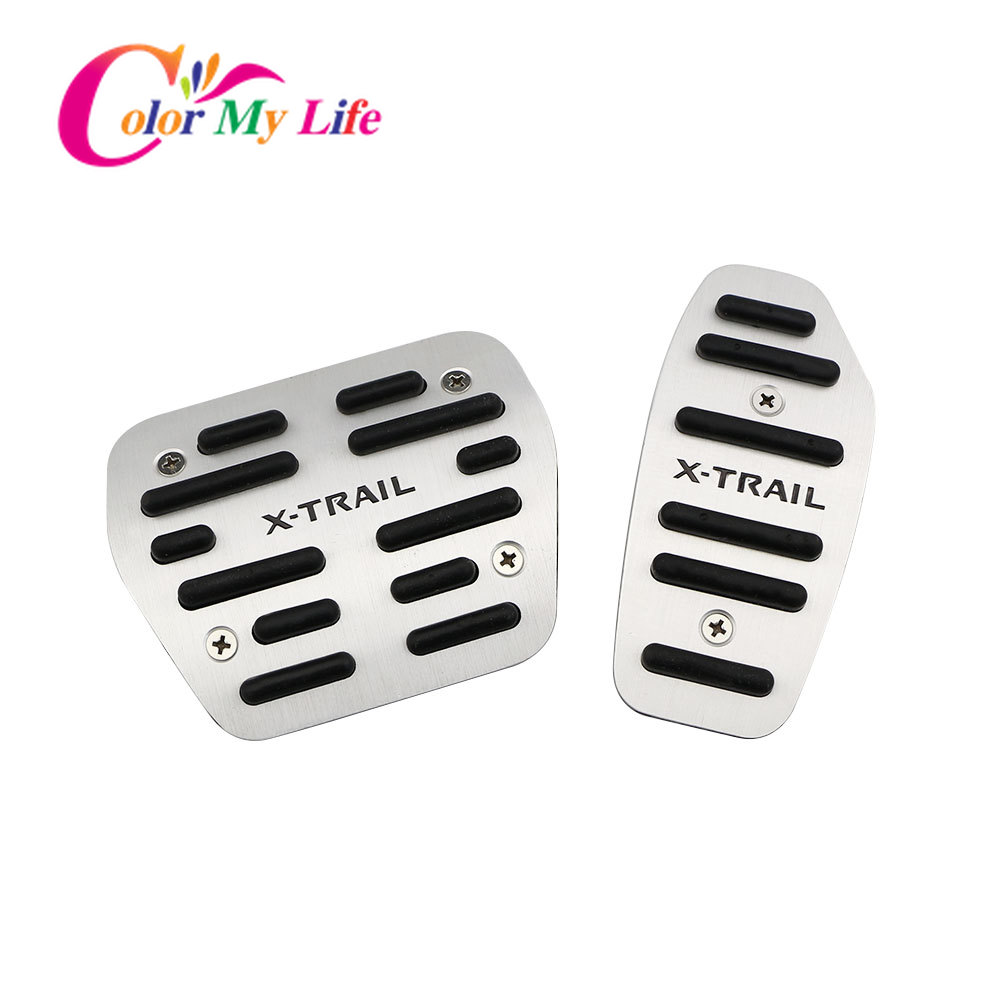 Color My Life AT Gas Pedal Fuel Pedals Brake Pedal Cover for Nissan X-trail Xtrail Rogue T32 2014 2015 2016 2017 2018 Car Parts