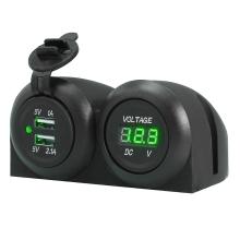 USB Car Charger Voltmeter Voltage Meter Led USB