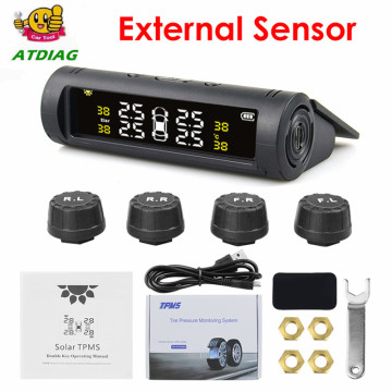 New Solar TPMS Car Tire Pressure Alarm Monitor System 4 Wheel Internal External Tyre Sensor Temperature Alert