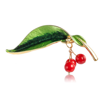 The new summer little fresh cherry brooch female fashion cute drip fruit corsage factory spot