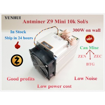 Used ZCASH Miner BITMAIN Antminer Z9 Mini 10k Sol/s Equihash ZEN ZEC BTG Miner Better Than S9 S11 S15 A9 Z9 Ship in 24 hours