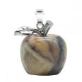 Handmade Craved 20MM Agate Apple Pendant Necklace