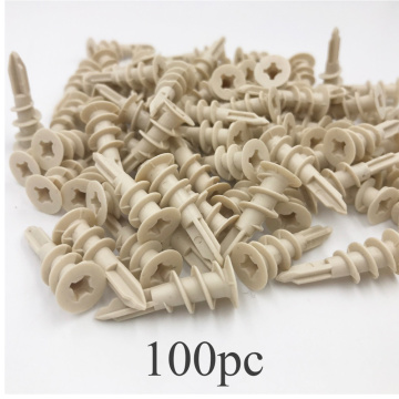 100pcs Plumbing Expansion Tube Curtain Tool Accessories Home Ribbed Nylon 6x33mm Wall Drywall Plasterboard Hardware Mini