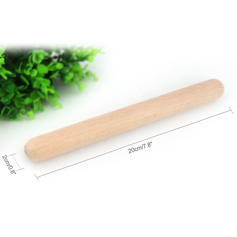 1 Pair Wood Claves Musical Percussion Instrument Natural Rhythm Sticks