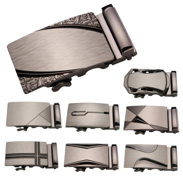 Metal Automatic Slide Buckle Replacement Ratchet Belt Buckle Formal Rectangular Business Belt Accessories for Men