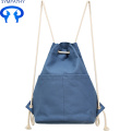 Custom drawstring pure color canvas bag