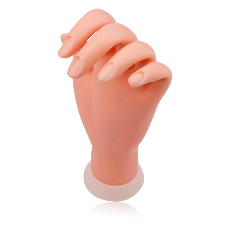 Bendable Table Mount Soft Manicure Practice Model Nail Art Training Faux Hand Re-usable Practice Hand Mannequin Fingers Nail