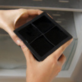 Black 4 Big Grids Food Grade Silicone Ice Cube Make Giant Silicone Ice Cube Square Jumbo Mould Kitchen Accessories