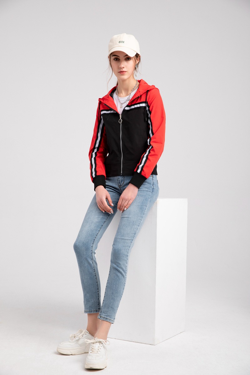 Collision Color Hoodie Windbreaker Jacket