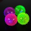1pc Color Mixing Pet Flash Bouncy Ball Toy Cat Dog Glow Vocal Jumping Ball Pet Toy Spiky Ball