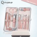 Qmake Manicure Kit Professional Stainless Steel Nail Clipper Set Of Pedicure Tools Nails Toe Trimmer Nipper Case For Gift