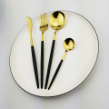 4Pcs/set Black Gold Cutlery Set 18/10 Stainless Steel Dinnerware Silverware Flatware Set Dinner Knife Fork Spoon Dropshipping
