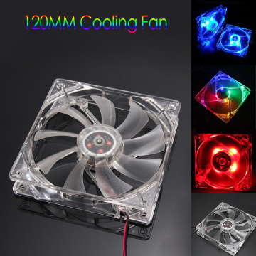 Cool 12V PC Computer Fan Quad 4 LED Light 120mm PC Computer Case Cooling Fan Mod Quiet Molex Connector Easy Installed Fan