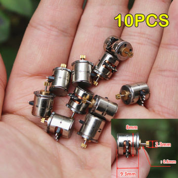 10PCS Mini 8mm 2-phase 4-wire Stepper Motor Miniature Stepper with 9 Teeth Gear Small Tiny Micro Motor Toy Engine DIY Camera