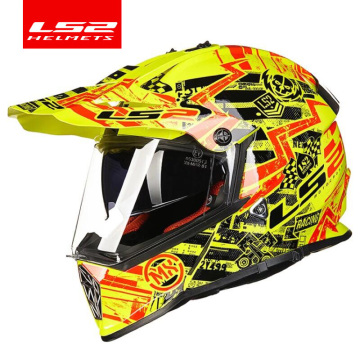 100% Genuine LS2 MX436 off road motorcycle helmet with sunshield Moto-Cross motocross helmet double lens racing moto ECE proved