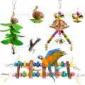 6pcs Bird Swing Toys Parrot Canary Swing Chewing Toys Hanging Perches with Bells Parakeets Swing Chewing Toys
