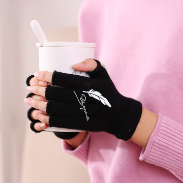 Sagace gloves adult gloves 2021 Autumn winter black Knitted Stretch Elastic mittens Warm Half Finger Cute guantes goth перчатки